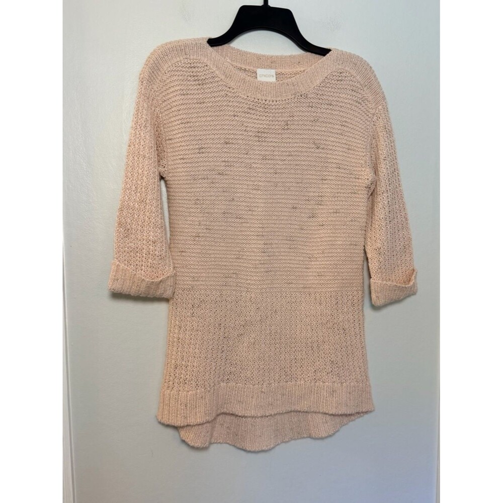 Chicos Subtle Shine Naomi Pullover in Rose Pink Color - Size Small